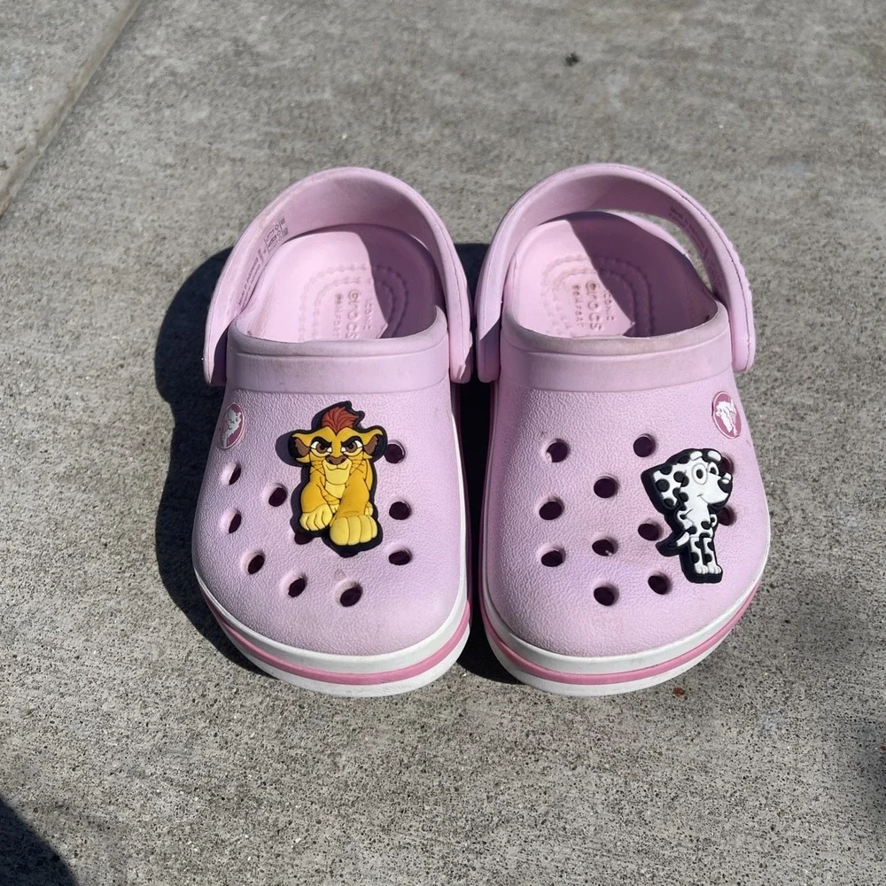 Crocs Bayaband Youth Girls Slip on‎ Clogs Size C5 Light Pink Bluey Lion King